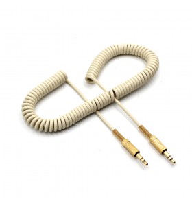 3.5mm 3pole audio male to male wiith gold head spring cable